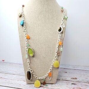 NEW LIA SOPHIA MESA, MULTI STONES NECKLACES‎ SILVER FASHION JEWELRY  #0168